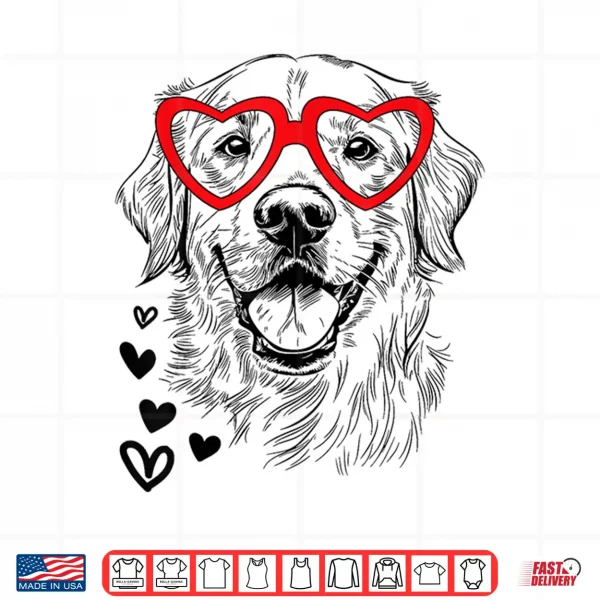 Design Golden Retriever Valentines Day For Dog Pet Lover Men Women Shirt