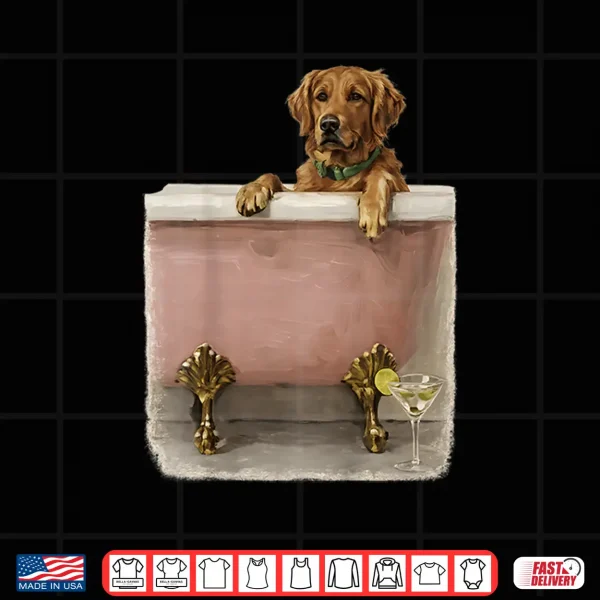 Design Golden Retriever in Tub Martini Dog Lover Shirt