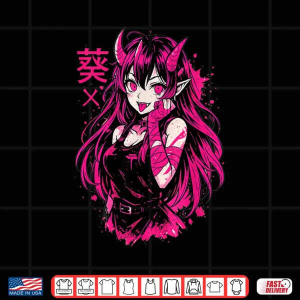 Design Goth Anime Waifu Kawaii Manga Girl Creepy Horror Aesthetic Shirt