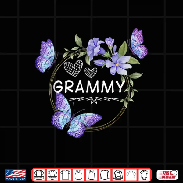 Design Grammy shirt For Women with butterflies Mothers Day Shirt