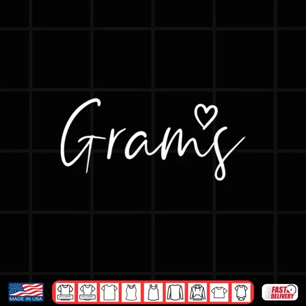 Design Grams Gifts For Women Grandma Heart Mothers Day Grams Shirt