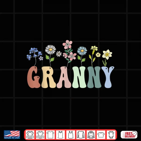 Design Granny Gifts Women Wildflower Floral Design Granny Shirt