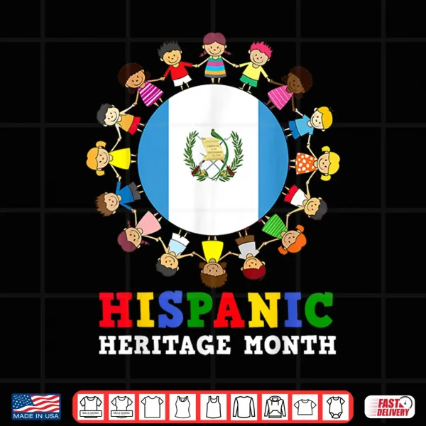 Design Guatemalan Flag Hispanic Heritage Guatemala Boy Girl Kids Shirt