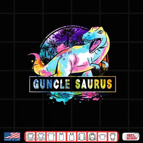 Guncle Saurus Dinosaur T Rex Rainbow Pride Color Gay Uncle Shirt 4 Design Guncle Saurus Dinosaur T Rex Rainbow Pride Color Gay Uncle Shirt