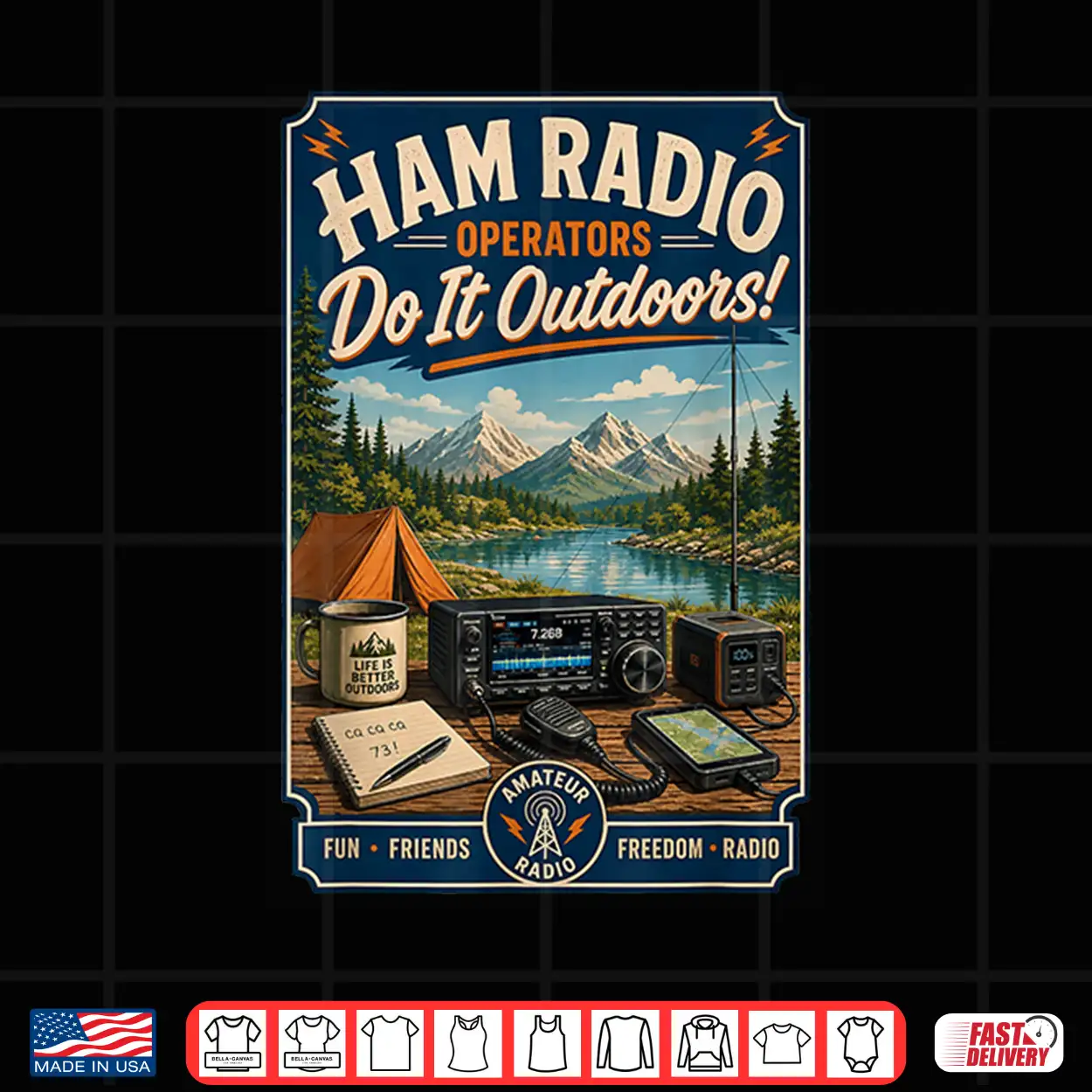 Ham Radio Operators Do It Outdoors Camping Design Shirt Ham Radio Operators Do It Outdoors Camping Design Shirt
