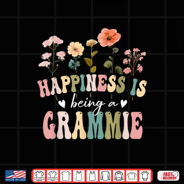 Design Happiness is Being a Grammie Floral Grammie Mothers Day Shirt