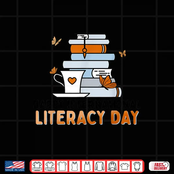 Design Happy International Literacy Day Book Lover Reading Crew Shirt