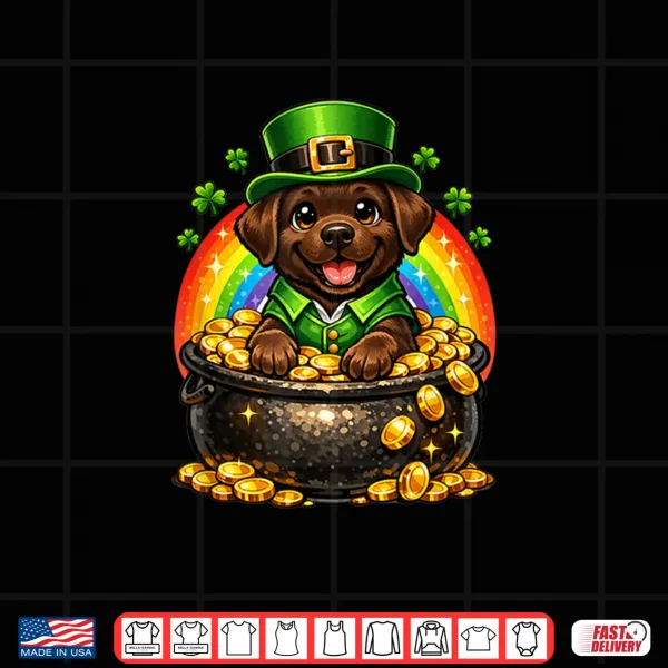 Design Happy Leprechaun Chocolate Labrador Retriever Labby Lab Dog Shirt