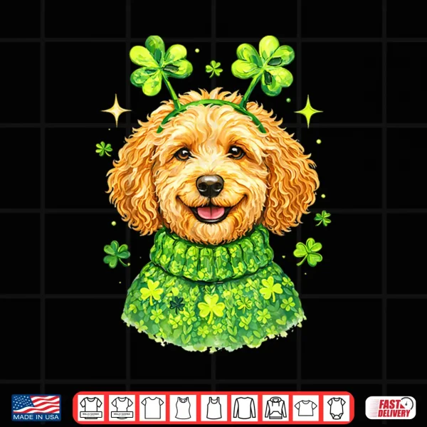 Design Happy Saint Patricks Day Poodle Dog Puppy Lover Boys Girl Shirt