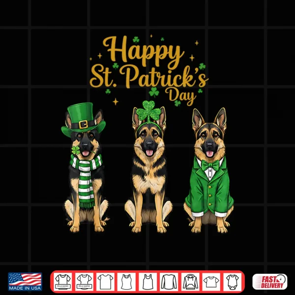 Design Happy St Patricks Day Shepherd Dog Graphic German Shepherd Shirt