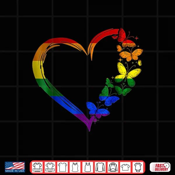 Design Heart Love LGBT Gay Lesbian Pride Month Shirt