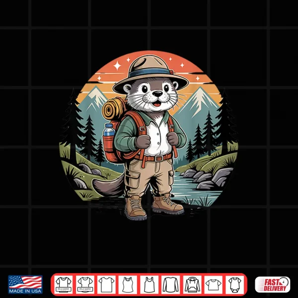 Design Hiking River Otter Backpacking Cute Outdoor Animal Camper Shirt