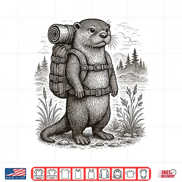 Design Hiking River Otter Backpacking Outdoor Funny Cottagecore Shirt