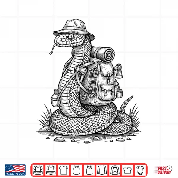 Design Hiking Snake Backpacking Animals Funny Cottagecore Reptile Shirt