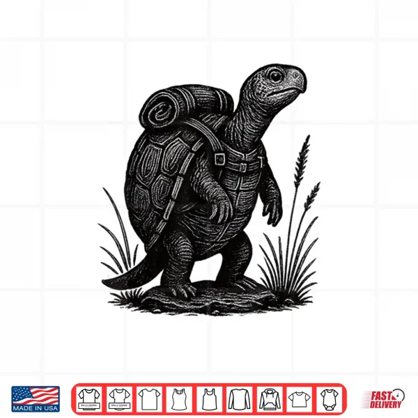Design Hiking Turtle Backpacking Animals Funny Cottagecore Reptile Shirt