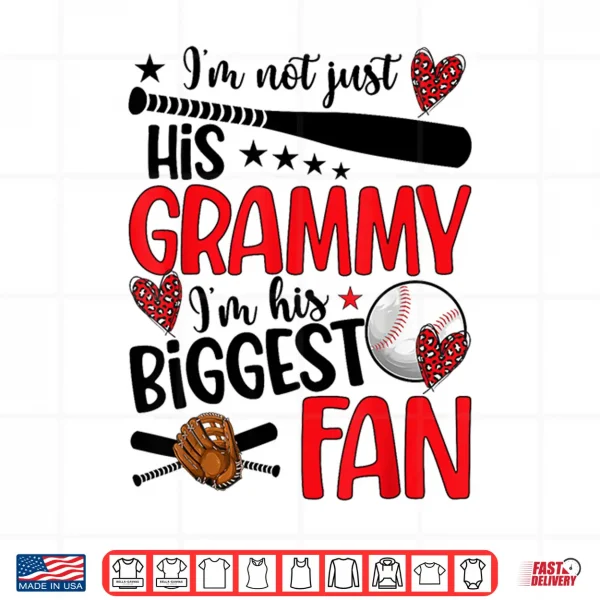 Design His Biggest Fan Baseball Grammy Of A Baseball Player Grammy Shirt