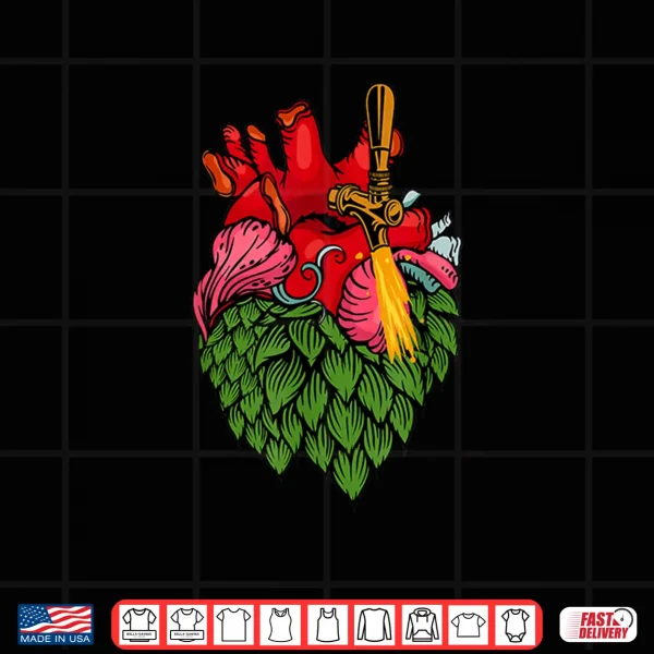Design Home Brewing IPA Craft Beer Brewer Hop Heart Shirt