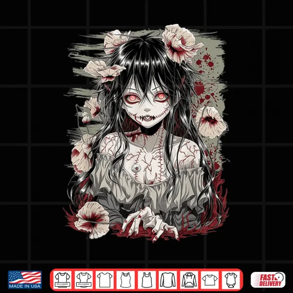 Design Horror Anime Girl Manga Creepy Japanese Kawaii Aesthetic Shirt