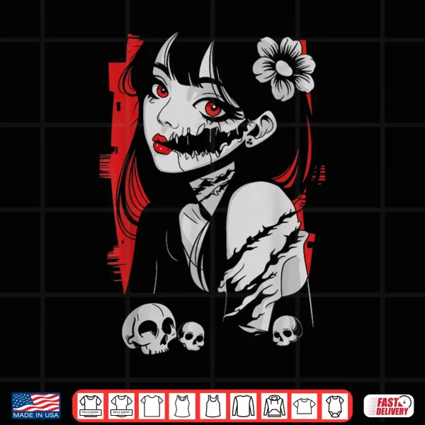 Design Horror Anime Manga Japan Kawaii Goth Gifts For Men Women Kid Shirt