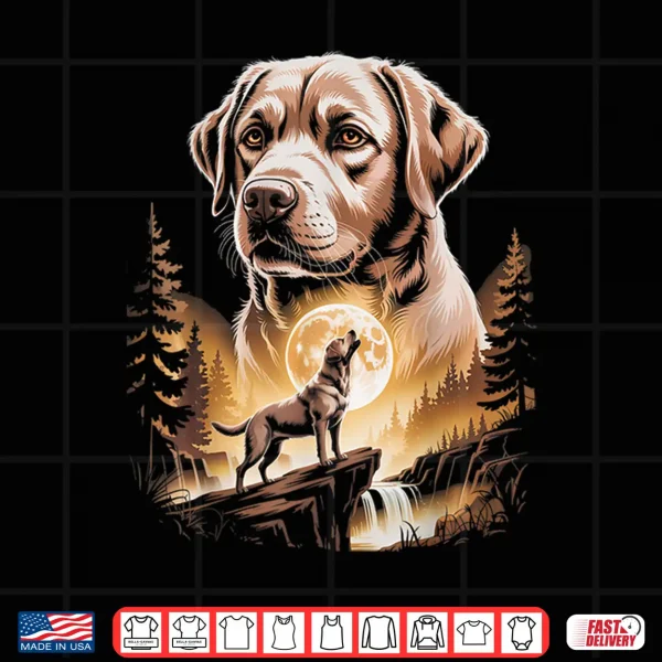 Design Howling Labrador Retriever Moonlit Forest Shirt