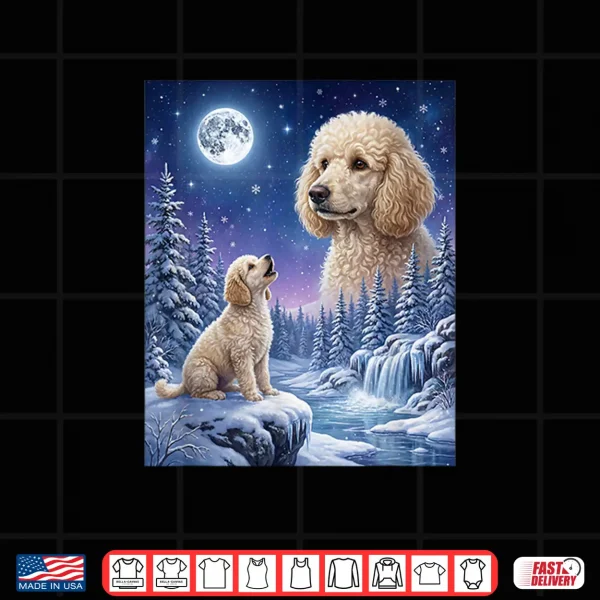 Design Howling to The Moon Meme Animal Dog Poodle Shirt