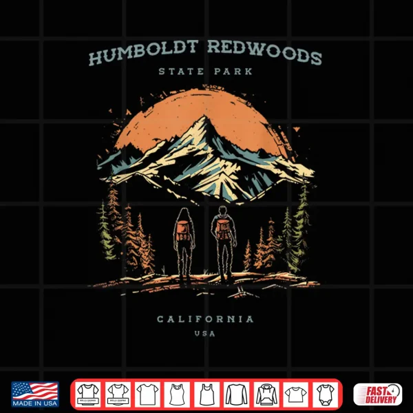 Design Humboldt Redwoods State Park Backpacking Hiking Vintage Shirt