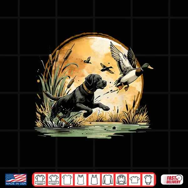 Design Hunting Labrador Retrieving Duck Black Lab Mallard Retriever Shirt