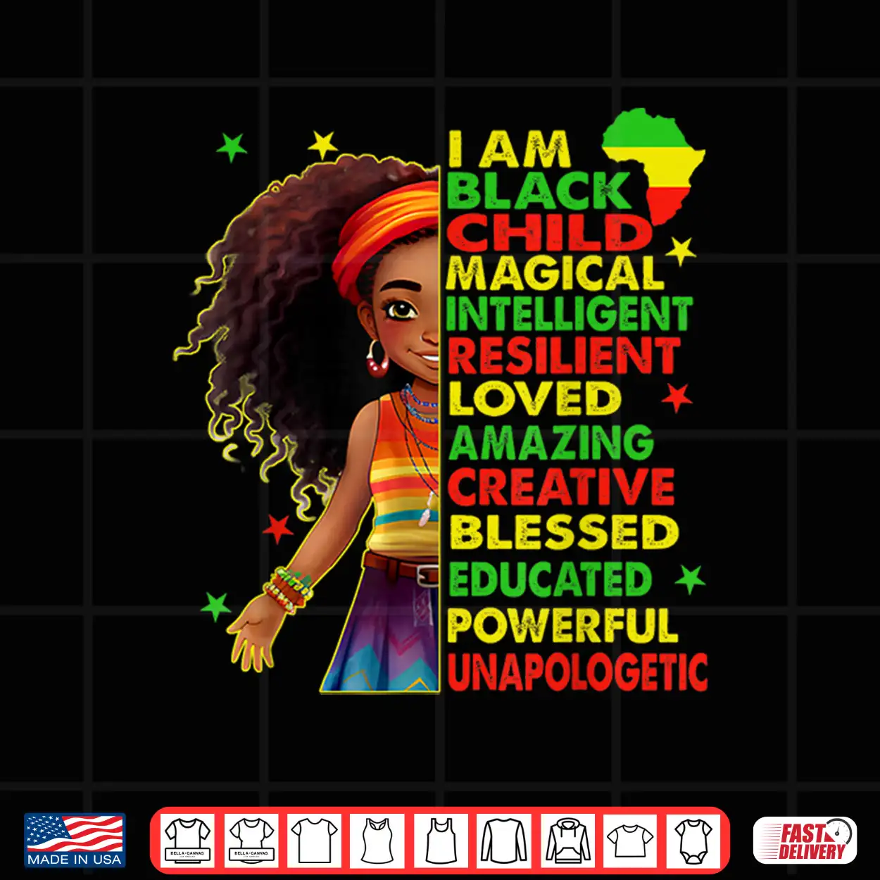 I Am Black Child Juneteenth African American Girls Kids Shirt I Am Black Child Juneteenth African American Girls Kids Shirt