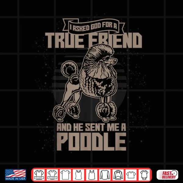Design I Asked God For A True Friend So He Sent Me A Poodle Shirt