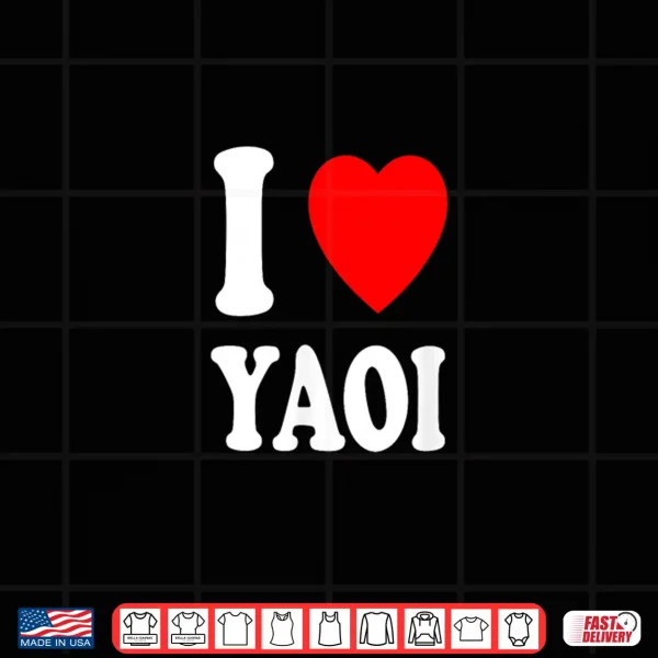 Design I Heart Love Yaoi Manga Japanese Artwork Art Illustration Shirt