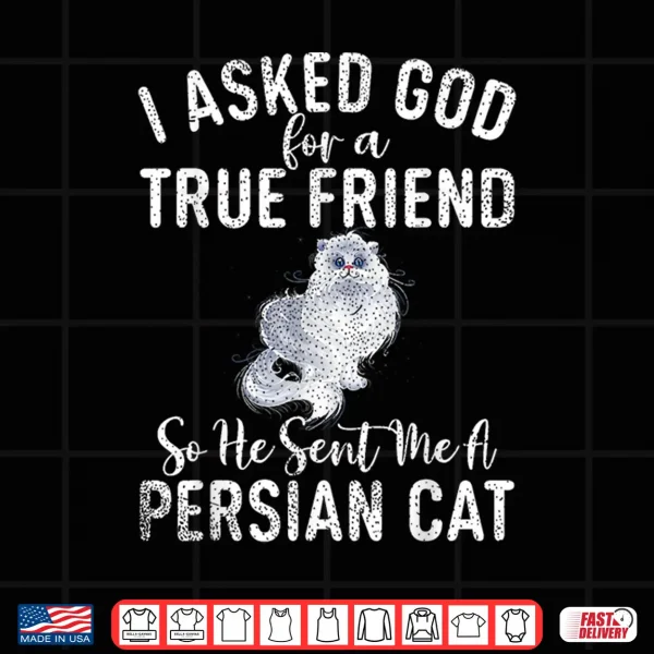 Design I asked God for a true Friend so he sent me a Persian Cat Shirt for Men Women