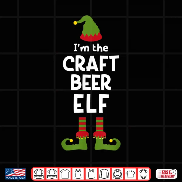 Design Im The Craft Beer Elf Funny Christmas Party Pajamas Brewing Shirt