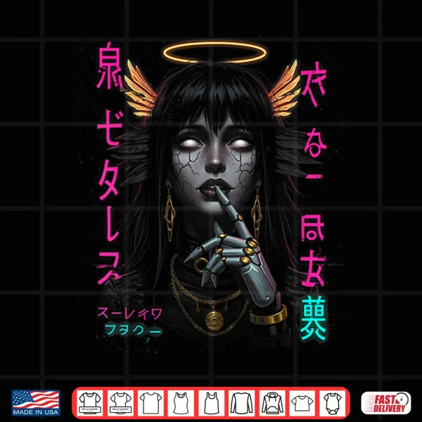 Design Japanese Aesthetic Streetwear Cyberpunk Anime Manga Techwear Shirt
