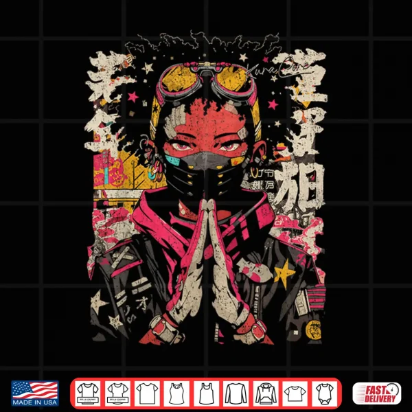 Design Japanese Streetwear Afro Cyberpunk Y2K Techwear Manga Anime Shirt
