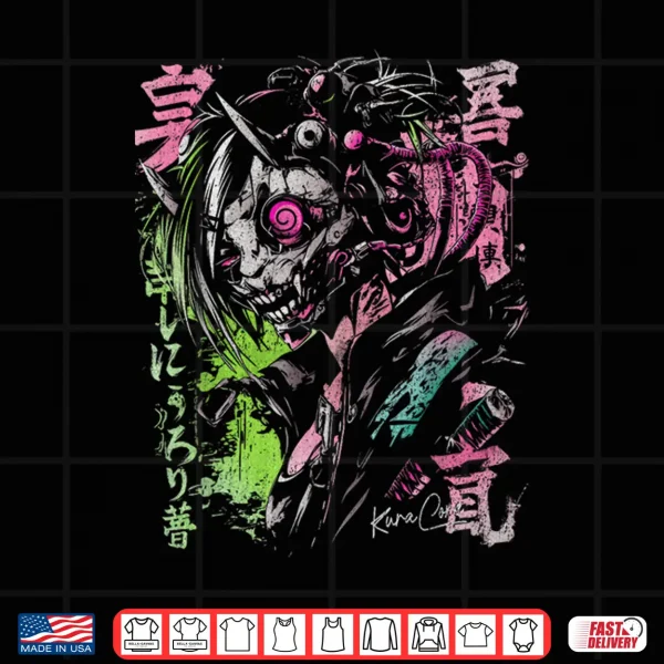 Design Japanese Streetwear Cyberpunk Y2K Retro Techwear Manga Anime Shirt