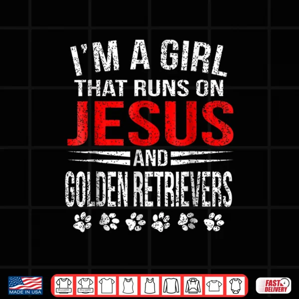Design Jesus Golden Retrievers Girl That Runs On Dog Shirt
