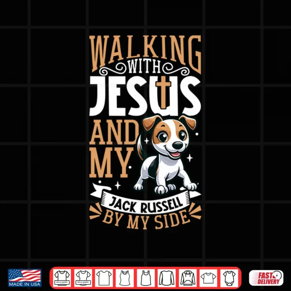 Design Jesus and Dog Jack Russell Terrier Performance Shirt