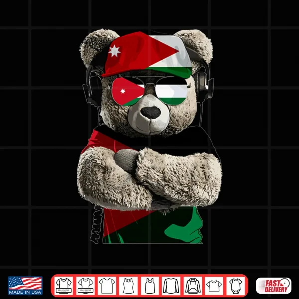 Jordanian Flag Bear Sunglasses Souvenirs Products Jordan Performance Shirt 4 Design Jordanian Flag Bear Sunglasses Souvenirs Products Jordan Performance Shirt