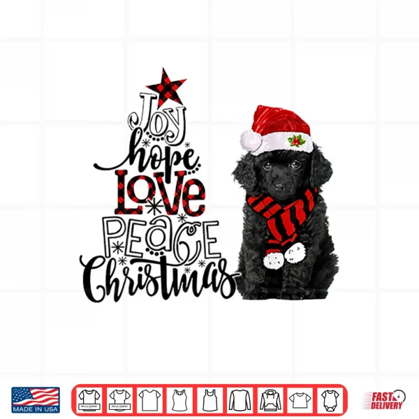 Design Joy Hope Love Peace Christmas Black Toy Poodle 2020 Shirt