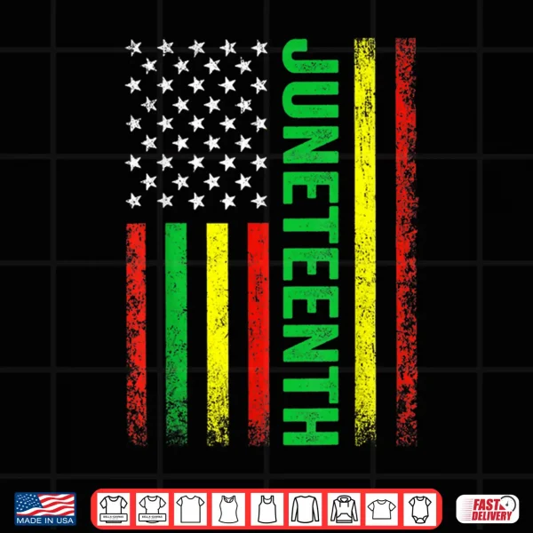 Design June 19th history of afircan us american flag juneteenth Shirt