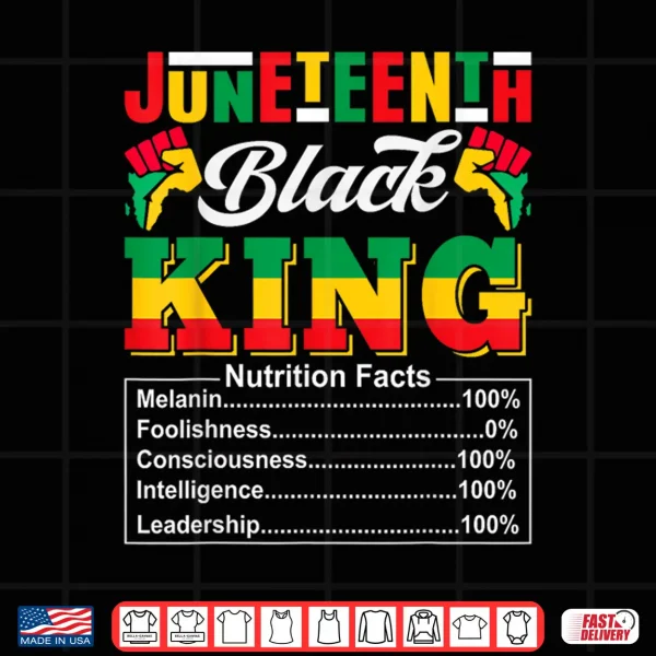 Design Juneteenth 1865 Black King Nutritional Facts Juneteenth Men Shirt