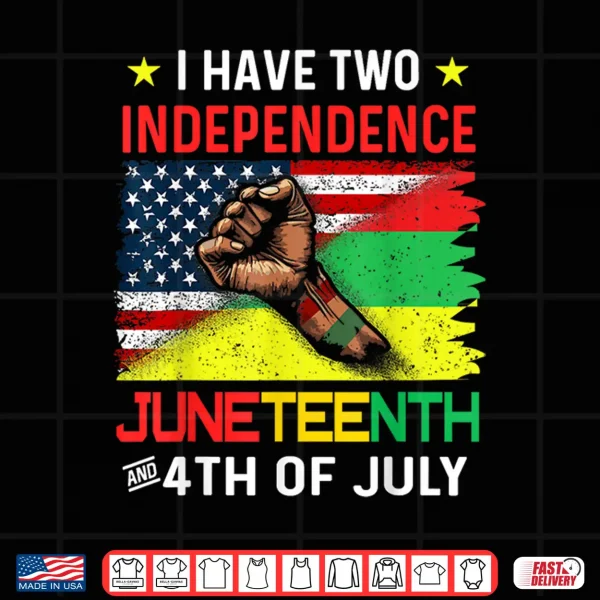 Design Juneteenth 1865 black African American flag usa 4th of july Shirt