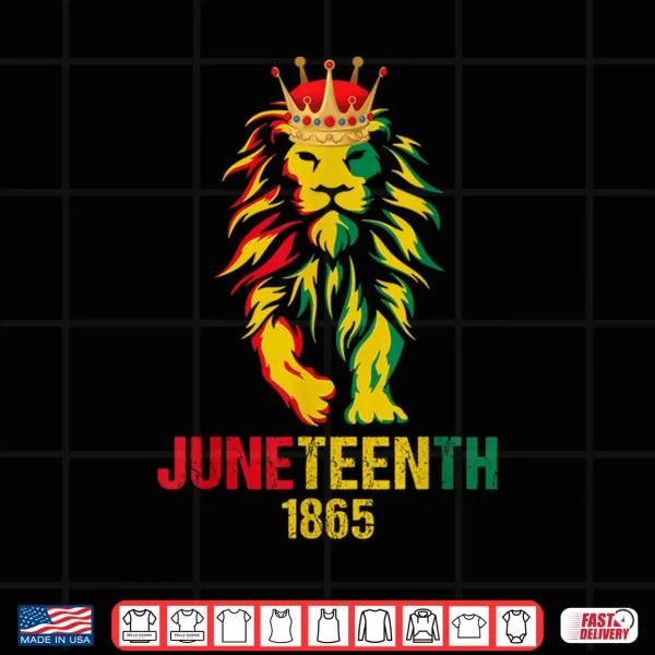 Design Juneteenth African American Black Lion 1865 King Mens Women Shirt