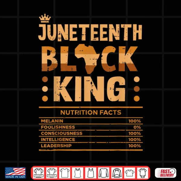 Juneteenth Black King Nutrition Facts Melanin Matching Dad Shirt 4 Design Juneteenth Black King Nutrition Facts Melanin Matching Dad Shirt