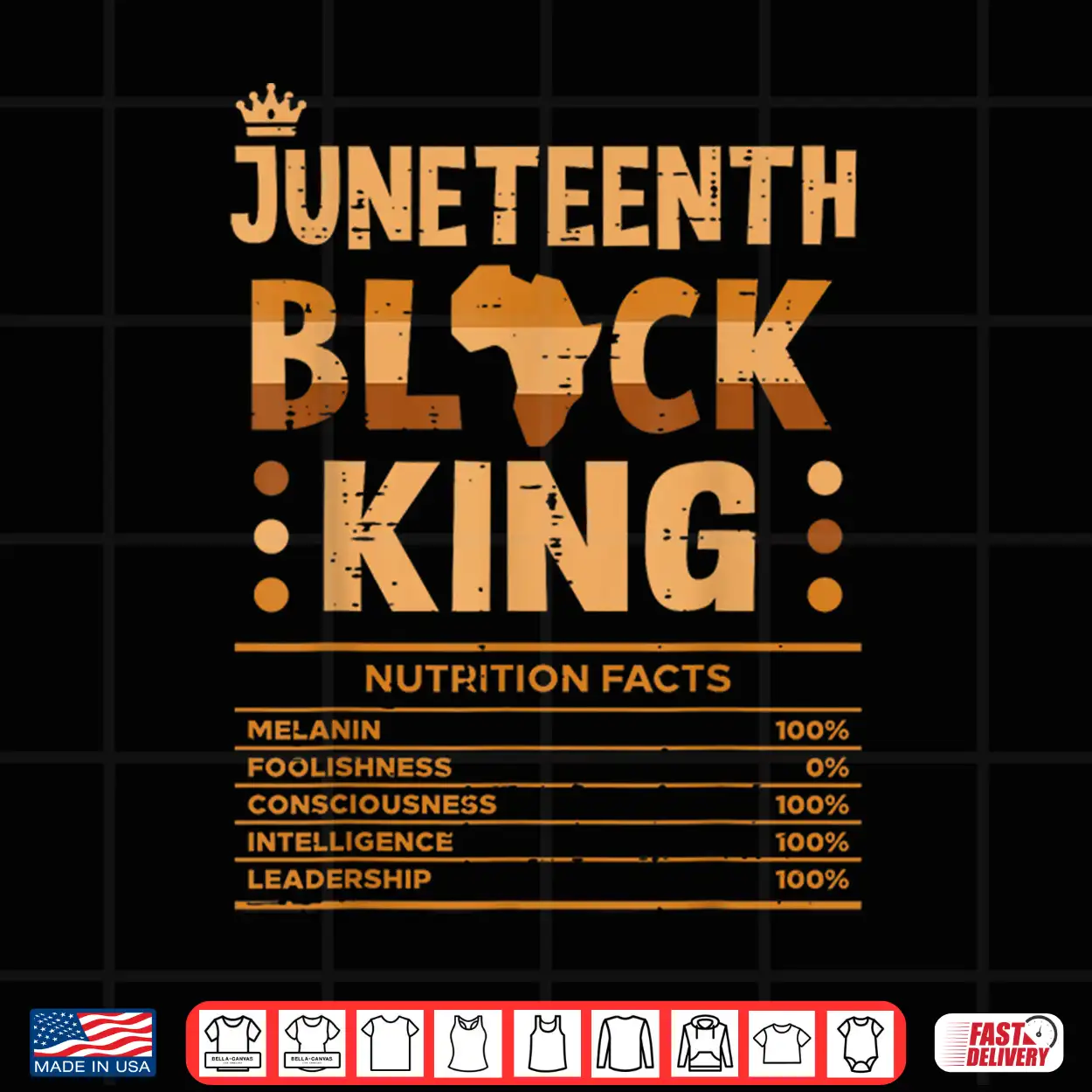 Juneteenth Black King Nutrition Facts Melanin Matching Dad Shirt Juneteenth Black King Nutrition Facts Melanin Matching Dad Shirt