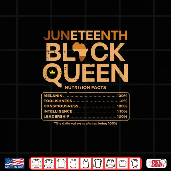 Design Juneteenth Black Queen Melanin Nutrition Matching Mom Mama Shirt