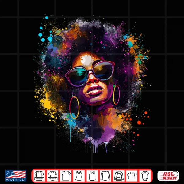 Design Juneteenth Black Woman Queen Afro African Melanin Dripping Shirt