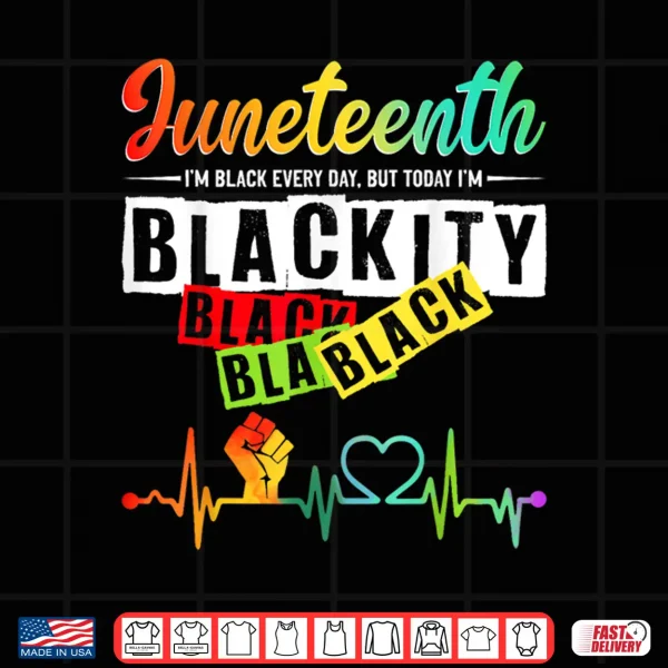 Design Juneteenth Blackity Heartbeat Black History African America Shirt