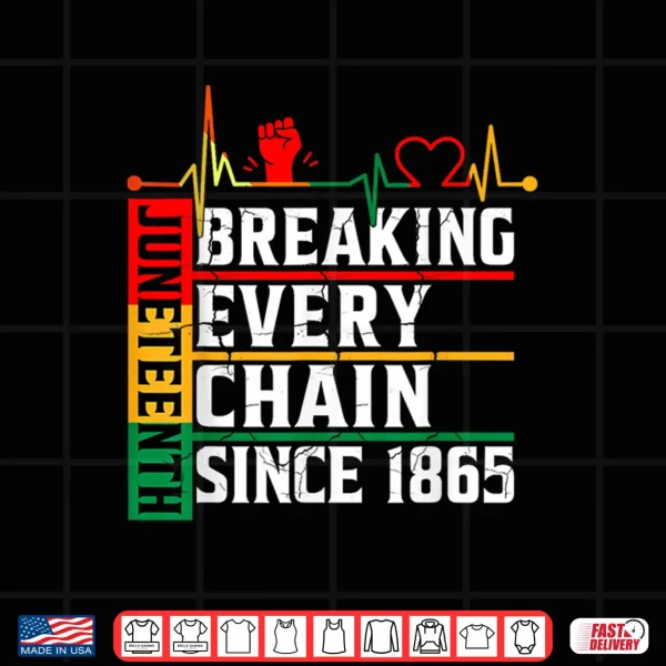 Design Juneteenth Breaking Every Chain Since 1865 Freedom Women Men Shirt