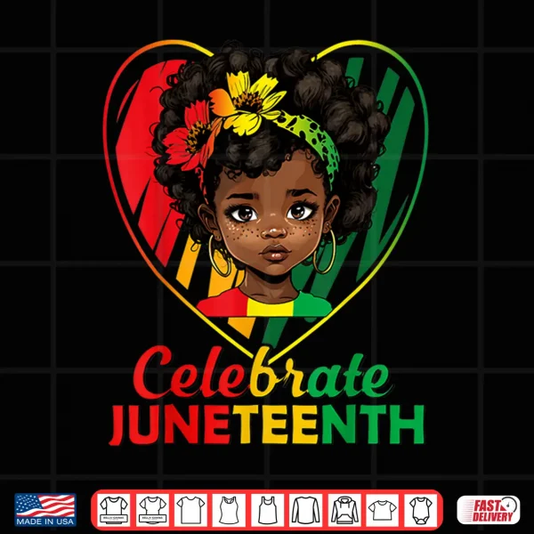 Design Juneteenth Celebrate girls kids African American black 1865 Shirt